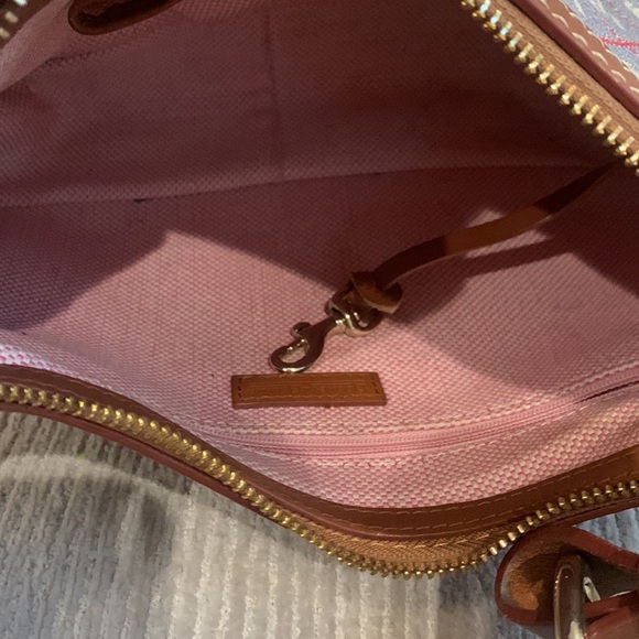 Dooney & Bourke Classic Hobo red, white, Blue, Canvas and Leather Purse - Picture 14 of 17